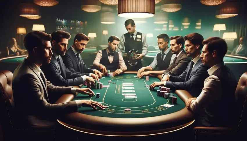 Poker players at the table